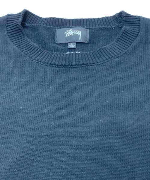 stussy（ステューシー）stussy (ステューシー) Bent Crown sweater/クラウンニット ブラック サイズ:Lの古着・服飾アイテム