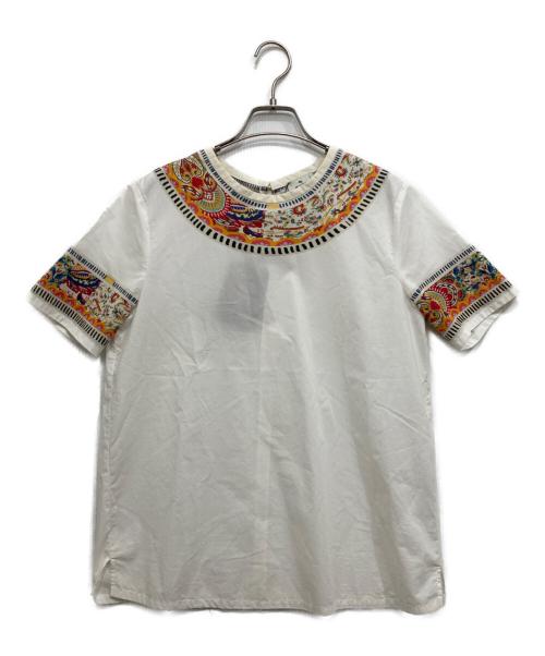 ETRO（エトロ）ETRO (エトロ) ペイズリー半袖ブラウス ホワイト サイズ:SIZE40 未使用品の古着・服飾アイテム