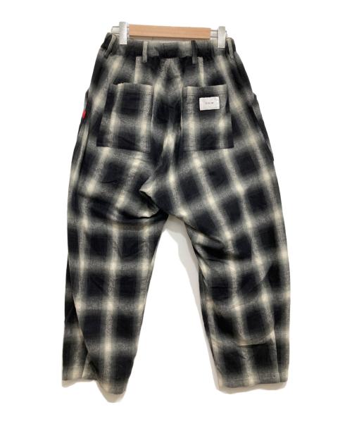 VIRGO（ヴァルゴ）VIRGO (ヴァルゴ) BLURRED CHECK FAT PANTS/オンブレチェックテーパードパンツ ブラック サイズ:3の古着・服飾アイテム