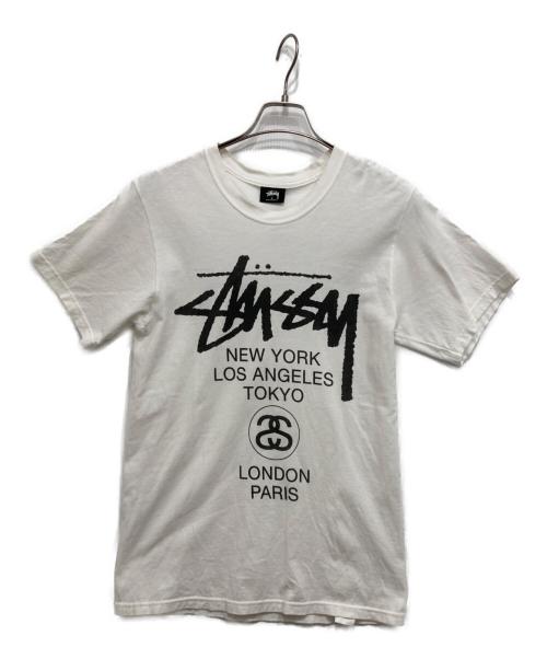 stussy（ステューシー）stussy (ステューシー) WORLD TOUR TEE ホワイト サイズ:Sの古着・服飾アイテム