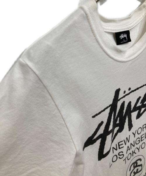 stussy（ステューシー）stussy (ステューシー) WORLD TOUR TEE ホワイト サイズ:Sの古着・服飾アイテム
