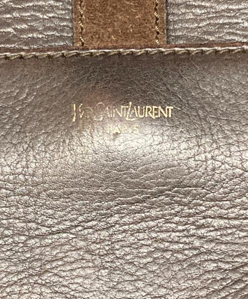 Yves Saint Laurent（イヴサンローラン）Yves Saint Laurent (イヴサンローラン) スタッズショルダーバッグ ブラウンの古着・服飾アイテム