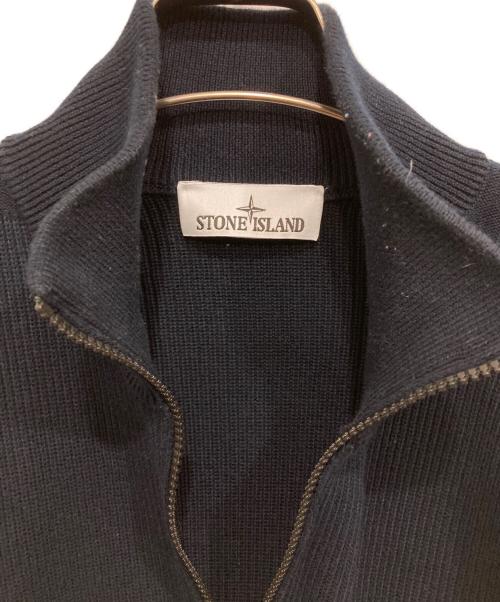 STONE ISLAND（ストーンアイランド）STONE ISLAND (ストーンアイランド) RIBBED SOFT ORGANIC COTTON - CARDIGAN ネイビー サイズ:Lの古着・服飾アイテム