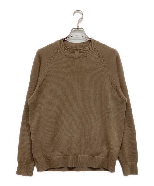 BATONER（バトナ―）BATONER (バトナ―) エイジングウールラグランスリーブクルーネックプルオーバーニット ブラウン サイズ:SIZE2の古着・服飾アイテム