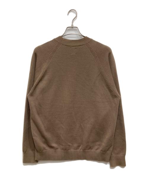 BATONER（バトナ―）BATONER (バトナ―) エイジングウールラグランスリーブクルーネックプルオーバーニット ブラウン サイズ:SIZE2の古着・服飾アイテム
