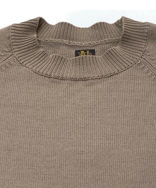 BATONER（バトナ―）BATONER (バトナ―) エイジングウールラグランスリーブクルーネックプルオーバーニット ブラウン サイズ:SIZE2の古着・服飾アイテム