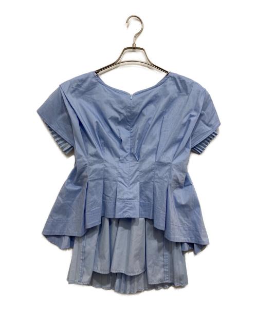 ELENDEEK（エレンディーク）ELENDEEK (エレンディーク) BACK PLEATS FRILL BL スカイブルー サイズ:FREEの古着・服飾アイテム