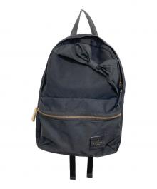 LANVIN en Bleu（ランバンオンブルー）の古着「トロカデロリボンモチーフナイロンリュック」｜ブラック