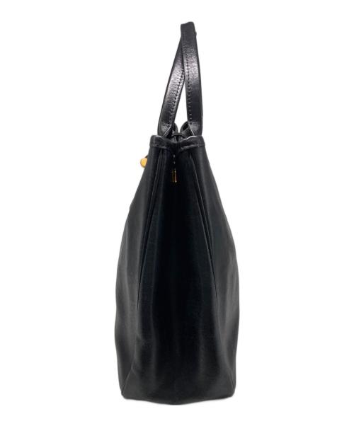 LONGCHAMP（ロンシャン）LONGCHAMP (ロンシャン) レザートートバッグ ブラックの古着・服飾アイテム