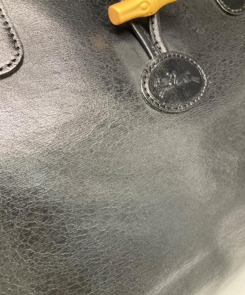 LONGCHAMP（ロンシャン）LONGCHAMP (ロンシャン) レザートートバッグ ブラックの古着・服飾アイテム