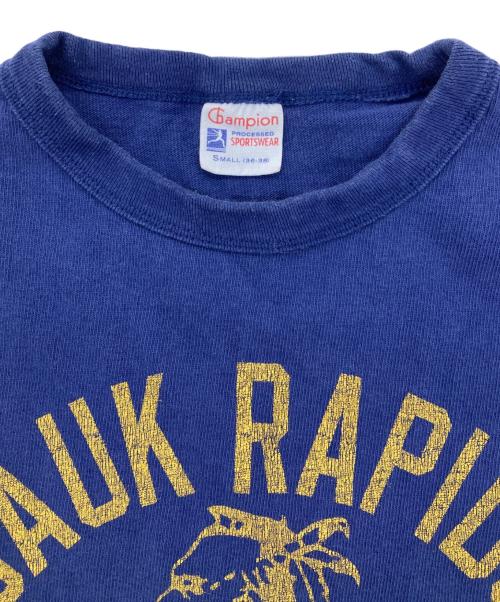 Champion（チャンピオン）Champion (チャンピオン) プリントTシャツ ブルー サイズ:Sの古着・服飾アイテム