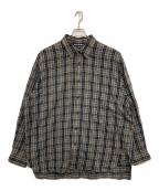 Acne studiosアクネ ストゥディオズ）の古着「フェイスモチーフチェックシャツ」｜グレー