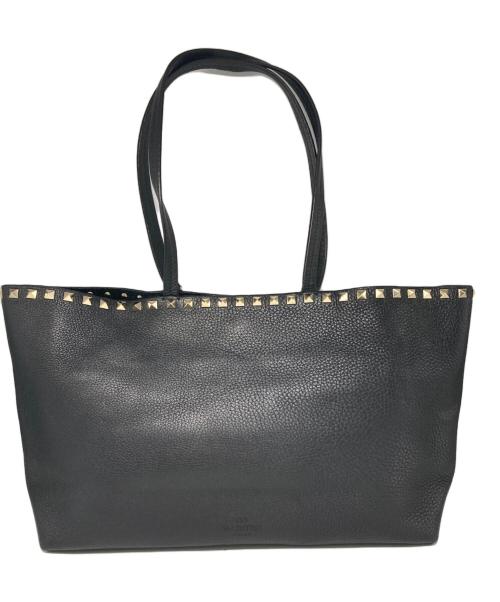 VALENTINO（ヴァレンティノ）VALENTINO (ヴァレンティノ) ロックスタッズトートバッグ ブラックの古着・服飾アイテム