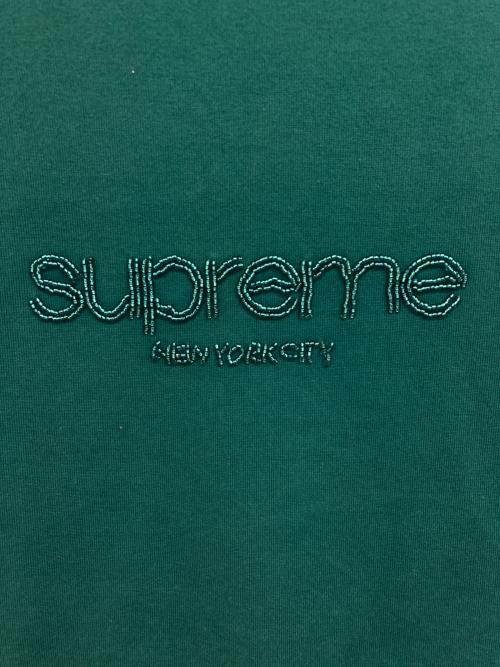 SUPREME（シュプリーム）Supreme (シュプリーム) Beaded Logo S/S Top グリーン サイズ:Mの古着・服飾アイテム
