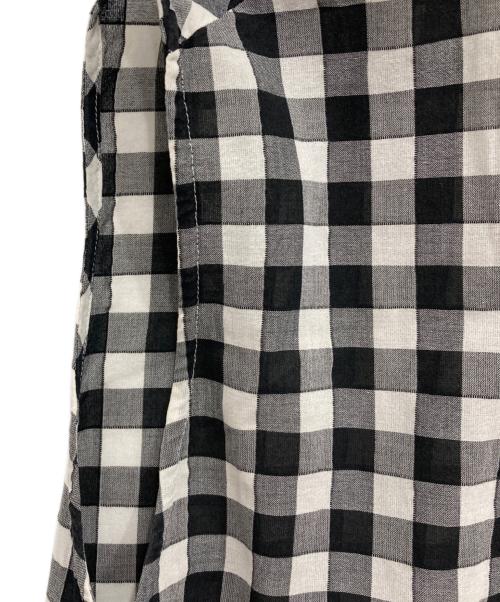 LE GLAZIK（ル グラジック）LE GLAZIK (ル グラジック) ノースリーブチェックシャツワンピース ホワイト×ブラック サイズ:Sの古着・服飾アイテム