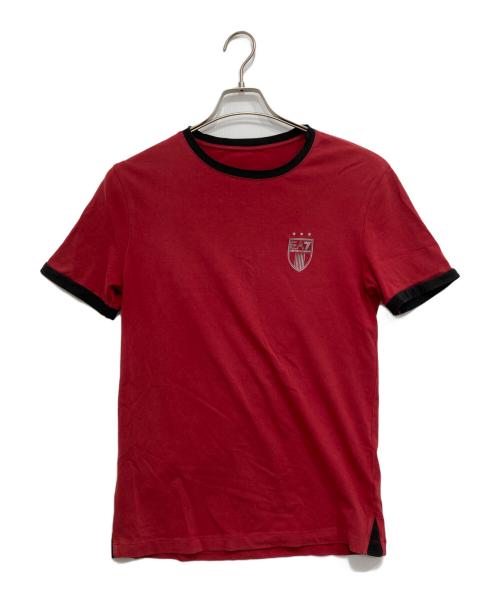 EMPORIO ARMANI（エンポリオ アルマーニ）EMPORIO ARMANI (エンポリオ アルマーニ) ロゴリンガーTシャツ レッド サイズ:Ｍの古着・服飾アイテム