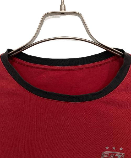 EMPORIO ARMANI（エンポリオ アルマーニ）EMPORIO ARMANI (エンポリオ アルマーニ) ロゴリンガーTシャツ レッド サイズ:Ｍの古着・服飾アイテム