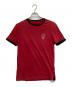 EMPORIO ARMANI（エンポリオ アルマーニ）の古着「ロゴリンガーTシャツ」｜レッド