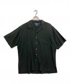 POLO RALPH LAURENポロ・ラルフローレン）の古着「シルク混オープンカラー半袖シャツ」｜ブラック