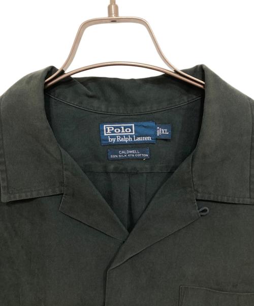 POLO RALPH LAUREN（ポロ・ラルフローレン）POLO RALPH LAUREN (ポロ・ラルフローレン) シルク混オープンカラー半袖シャツ ブラック サイズ:XLの古着・服飾アイテム