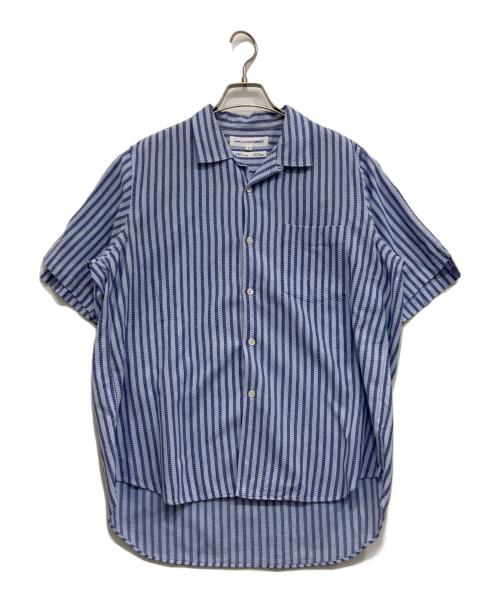 COMME des GARCONS SHIRT（コムデギャルソンシャツ）COMME des GARCONS SHIRT (コムデギャルソンシャツ) 90’s半袖ストライプ開襟シャツ ブルー サイズ:Sの古着・服飾アイテム