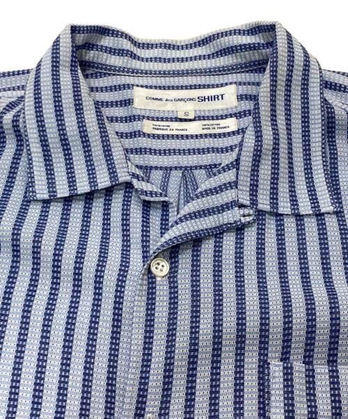 COMME des GARCONS SHIRT（コムデギャルソンシャツ）COMME des GARCONS SHIRT (コムデギャルソンシャツ) 90’s半袖ストライプ開襟シャツ ブルー サイズ:Sの古着・服飾アイテム