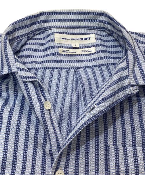 COMME des GARCONS SHIRT（コムデギャルソンシャツ）COMME des GARCONS SHIRT (コムデギャルソンシャツ) 90’s半袖ストライプ開襟シャツ ブルー サイズ:Sの古着・服飾アイテム