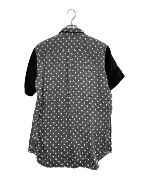 BLACK COMME des GARCONS（ブラックコムデギャルソン）BLACK COMME des GARCONS (ブラックコムデギャルソン) ドット柄切替半袖シャツ ブラック サイズ:Lの古着・服飾アイテム