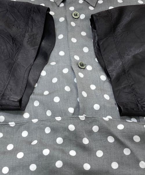 BLACK COMME des GARCONS（ブラックコムデギャルソン）BLACK COMME des GARCONS (ブラックコムデギャルソン) ドット柄切替半袖シャツ ブラック サイズ:Lの古着・服飾アイテム