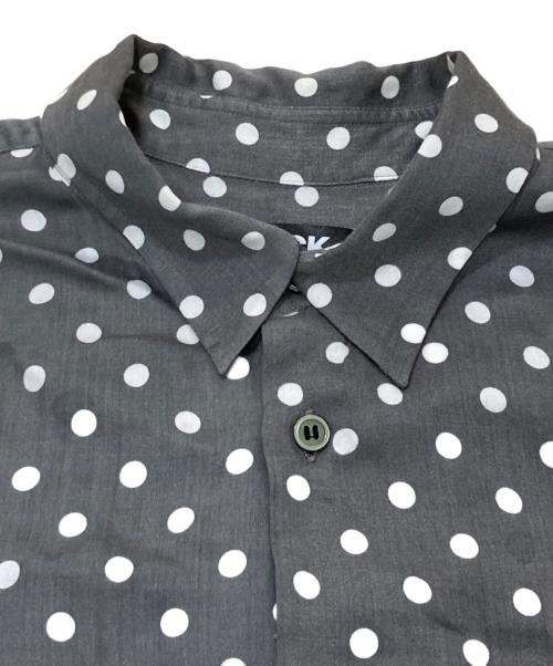 BLACK COMME des GARCONS（ブラックコムデギャルソン）BLACK COMME des GARCONS (ブラックコムデギャルソン) ドット柄切替半袖シャツ ブラック サイズ:Lの古着・服飾アイテム