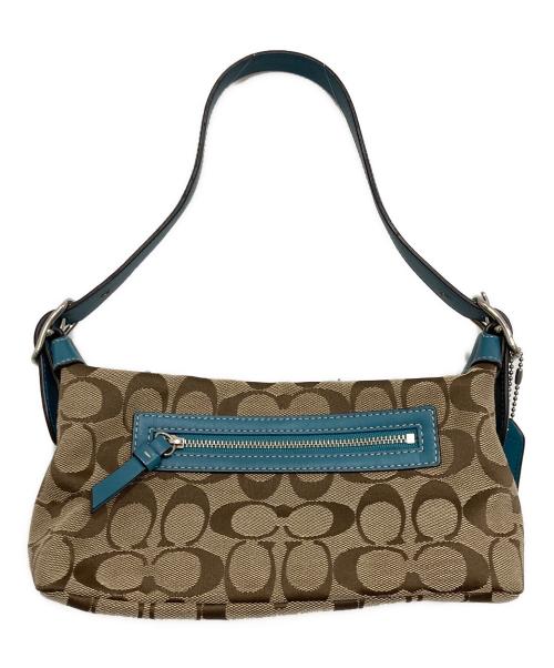 COACH（コーチ）COACH (コーチ) シグネチャーワンショルダーバッグ ベージュの古着・服飾アイテム