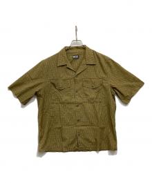 DIESEL（ディーゼル）の古着「S-MAC-M0N/半袖総柄開襟シャツ」｜オリーブ