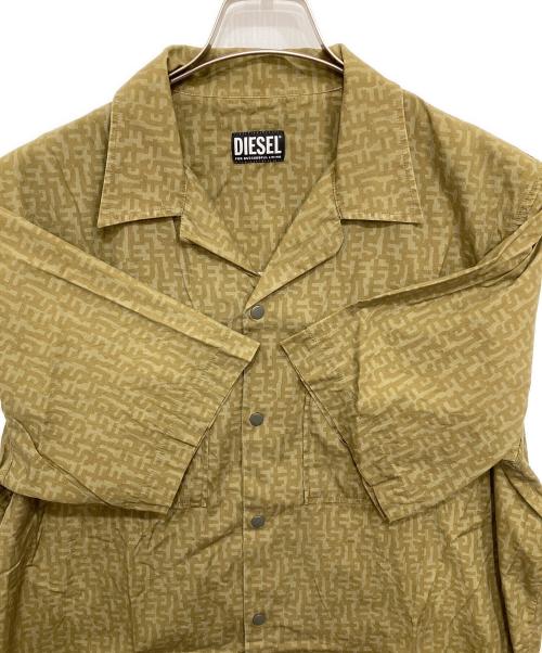 DIESEL（ディーゼル）DIESEL (ディーゼル) S-MAC-M0N/半袖総柄開襟シャツ オリーブ サイズ:50の古着・服飾アイテム