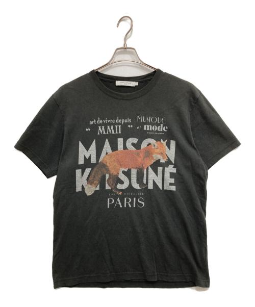 maison kitsune（メゾンキツネ）MAISON KITSUNE (メゾンキツネ) JP EXCLUSIVE FOX TEE ブラック サイズ:Sの古着・服飾アイテム