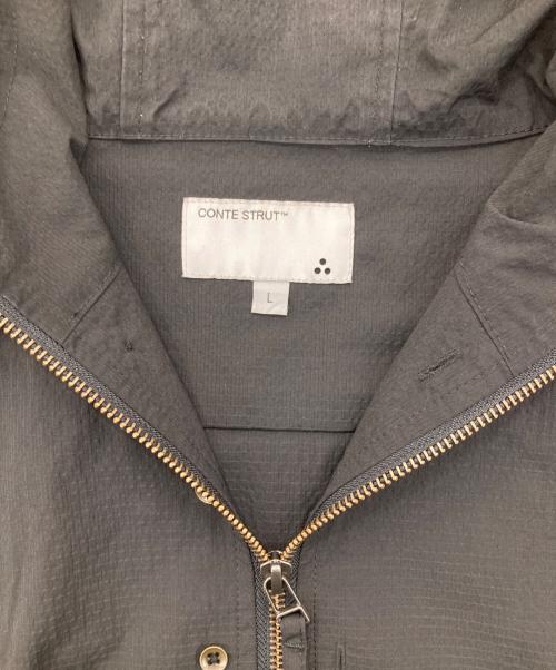 CONTE STRUT（コンテストラット）conte strut (コンテストラット) HALF-ZIP HOODIE SHIRT -2.COLOR- ブラック サイズ:Lの古着・服飾アイテム