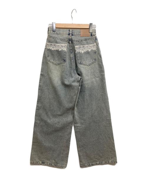 chico（チコ）chico (チコ) ポケットレースワイドデニム スカイブルー サイズ:Sの古着・服飾アイテム