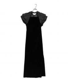 ANDRESD（アンドレスド）の古着「drape velour dress」｜ブラック