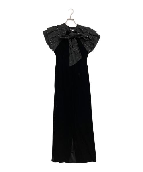 ANDRESD（アンドレスド）ANDRESD (アンドレスド) drape velour dress ブラック サイズ:Sの古着・服飾アイテム
