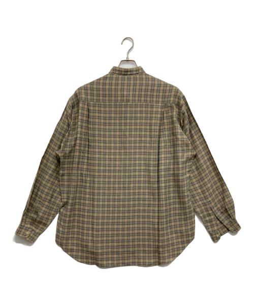 GIORGIO ARMANI（ジョルジオアルマーニ）GIORGIO ARMANI (ジョルジオアルマーニ) 90’sレーヨンリネン長袖チェックシャツ ベージュ サイズ:Mの古着・服飾アイテム