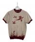 BEAMS PLUS（ビームスプラス）の古着「Knit Tee Jacquard」｜ベージュ×ボルドー