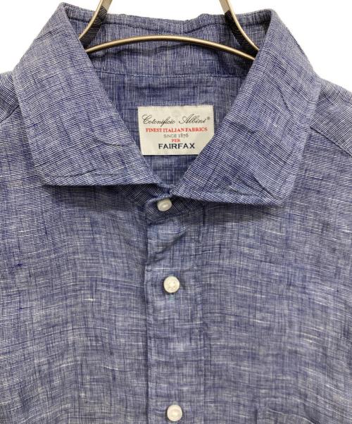 FAIRFAX（フェアファックス）FAIRFAX (フェアファックス) Cotonificio Albini (コトニフィーチョ アルビニ) リネンシャツ ブルー サイズ:Lの古着・服飾アイテム