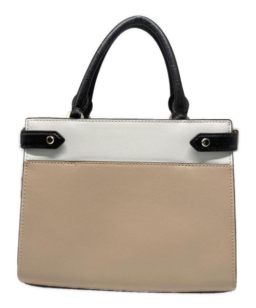 Kate Spade（ケイトスペード）Kate Spade (ケイトスペード) カラーブロックサッチェル2WAYバッグ ベージュの古着・服飾アイテム