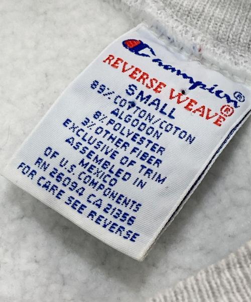 Champion（チャンピオン）Champion (チャンピオン) 90’s両面プリントリバースウィーブスウェット グレー サイズ:Sの古着・服飾アイテム