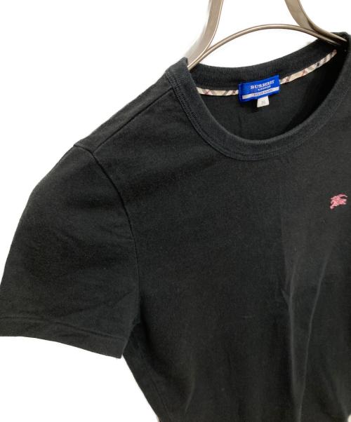 BURBERRY BLUE LABEL（バーバリー ブルー レーベル）BURBERRY BLUE LABEL (バーバリー ブルー レーベル) 胸刺繍Tシャツ ブラック サイズ:38の古着・服飾アイテム