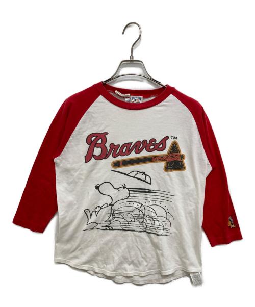 Cooperstown（クーパーズタウン）Cooperstown (クーパーズタウン) Vintage PEANUTS (ヴィンテージピーナッツ) ラグランカットソー レッド サイズ:Sの古着・服飾アイテム