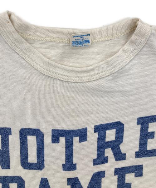 Champion（チャンピオン）Champion (チャンピオン) 70’s二段染み込みカレッジプリントラグランTシャツ ブルー サイズ:Mの古着・服飾アイテム