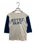 Champion（チャンピオン）の古着「70’s二段染み込みカレッジプリントラグランTシャツ」｜ブルー
