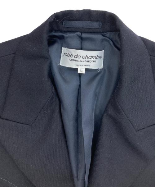 ROBE DE CHAMBRE COMME DES GARCONS（ローブドシャンブル コムデギャルソン）ROBE DE CHAMBRE COMME DES GARCONS (ローブドシャンブル コムデギャルソン) ウールテーラードジャケット ネイビー サイズ:Lの古着・服飾アイテム