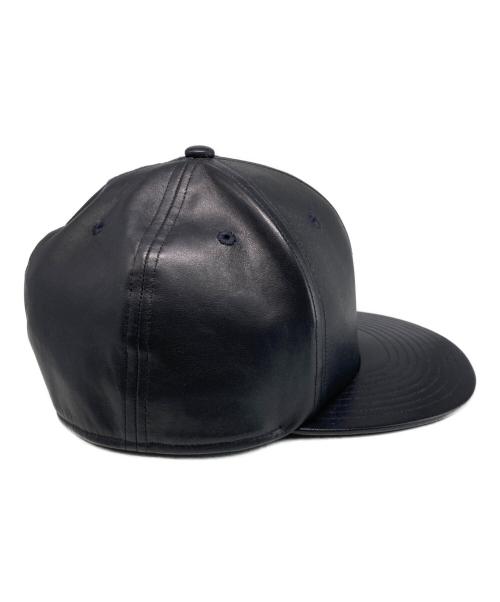 kijima takayuki（キジマタカユキ）KIJIMA TAKAYUKI (キジマタカユキ) Karl Donoghue (カールドノヒュー) LAMB LEATHER TRUCKER CAP ブラックの古着・服飾アイテム