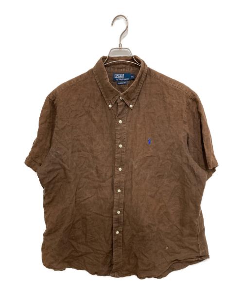 POLO RALPH LAUREN（ポロ・ラルフローレン）POLO RALPH LAUREN (ポロ・ラルフローレン) 半袖リネンシャツ ブラウン サイズ:XXLの古着・服飾アイテム